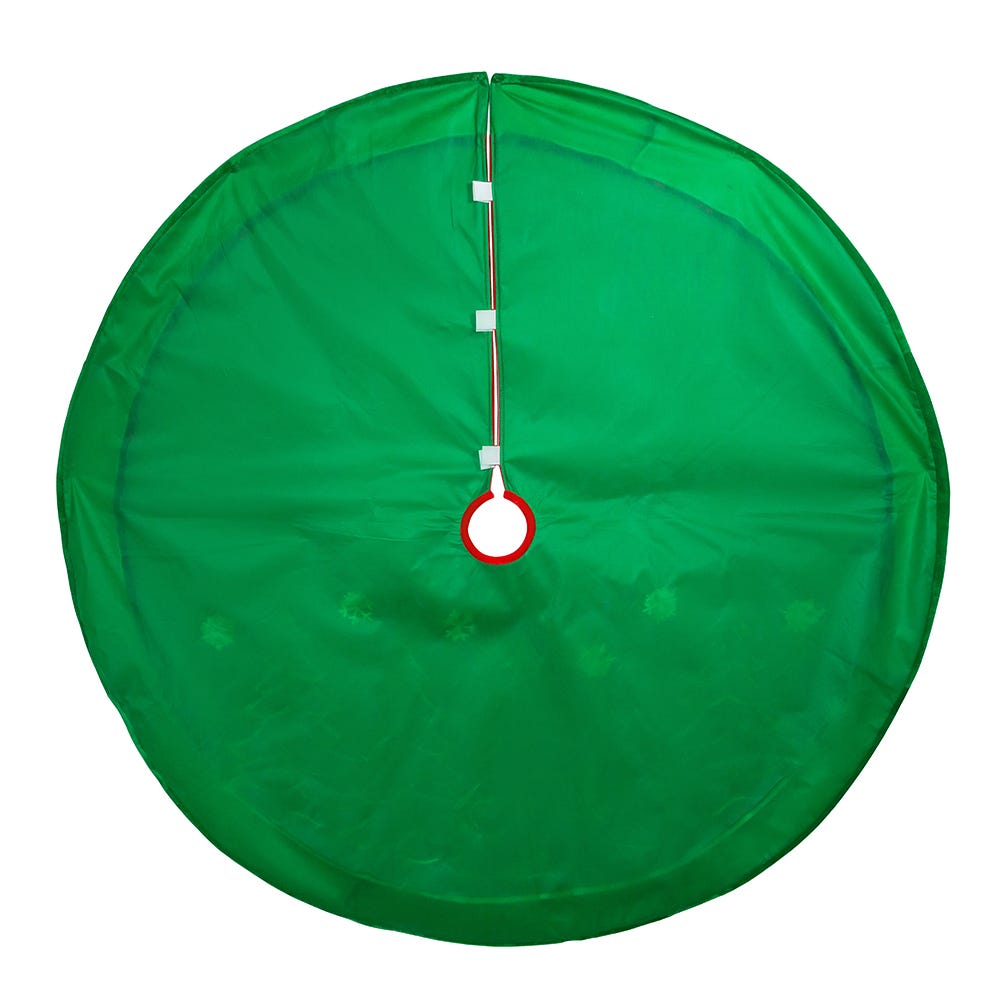 Kurt Adler 48-Inch Red Velvet with Green Trees Tree Skirt